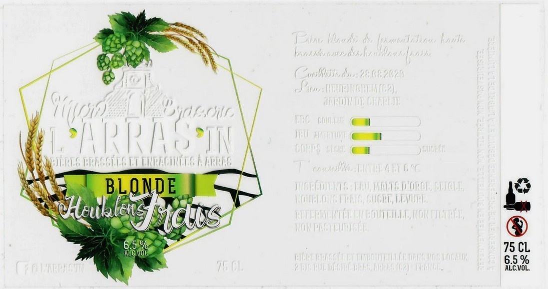 Etiquette BRASSERIE L'ARRAS'IN 37