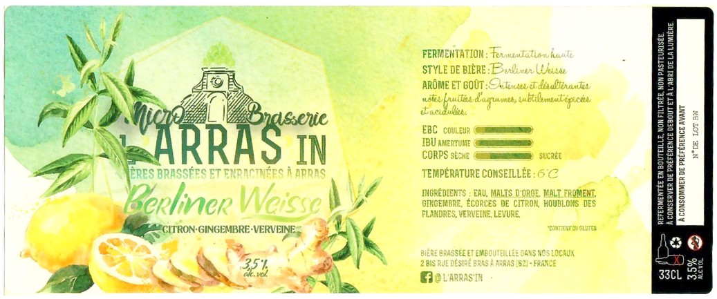 Etiquette BRASSERIE L'ARRAS'IN 53