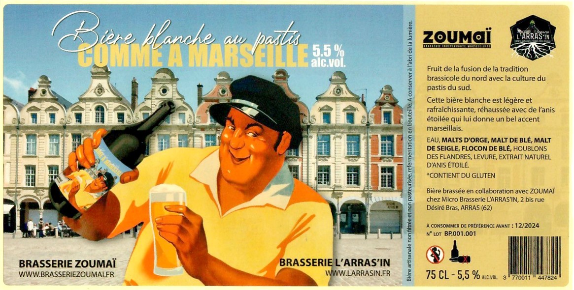 Etiquette BRASSERIE L'ARRAS'IN 75