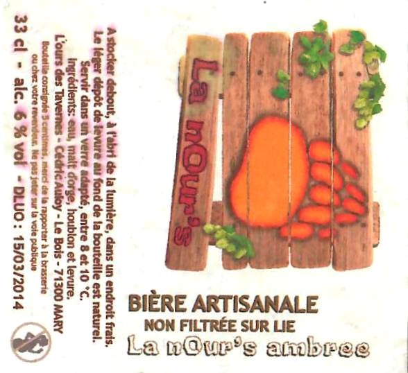 Etiquette BRASSERIE L'OURS DES TAVERNES 01