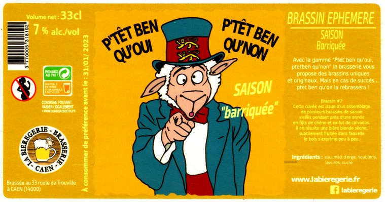 etiquette BRASSERIE LA BIERGERIE 14