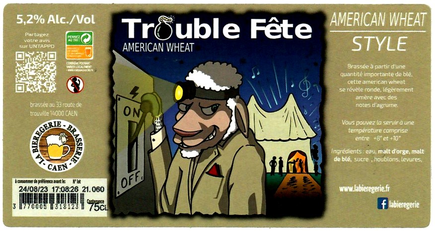 Etiquette BRASSERIE LA BIERGERIE 22