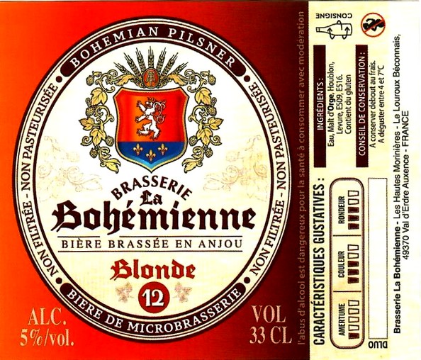 etiquette BRASSERIE LA BOHEMIENNE 04
