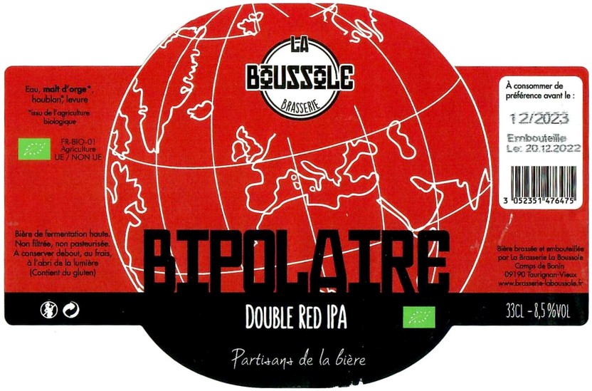 Etiquette BRASSERIE LA BOUSSOLE 15
