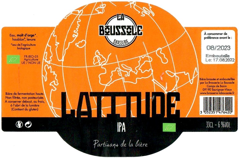 Etiquette BRASSERIE LA BOUSSOLE 18
