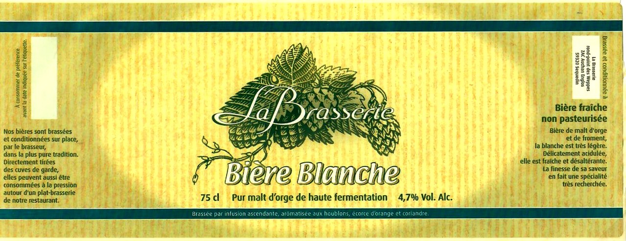etiquette BRASSERIE LA BRASSERIE 02