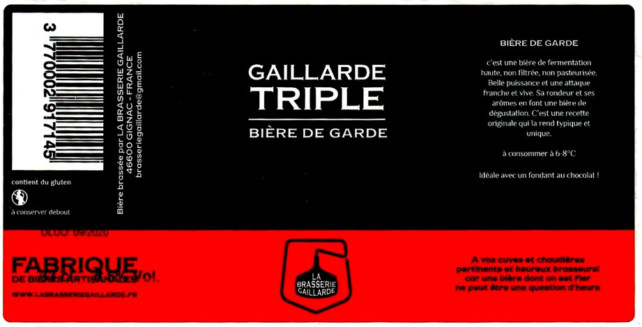 etiquette BRASSERIE GAILLARDE 25