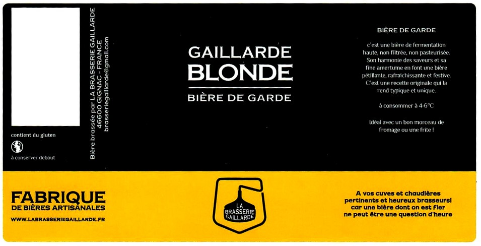 etiquette BRASSERIE GAILLARDE 26