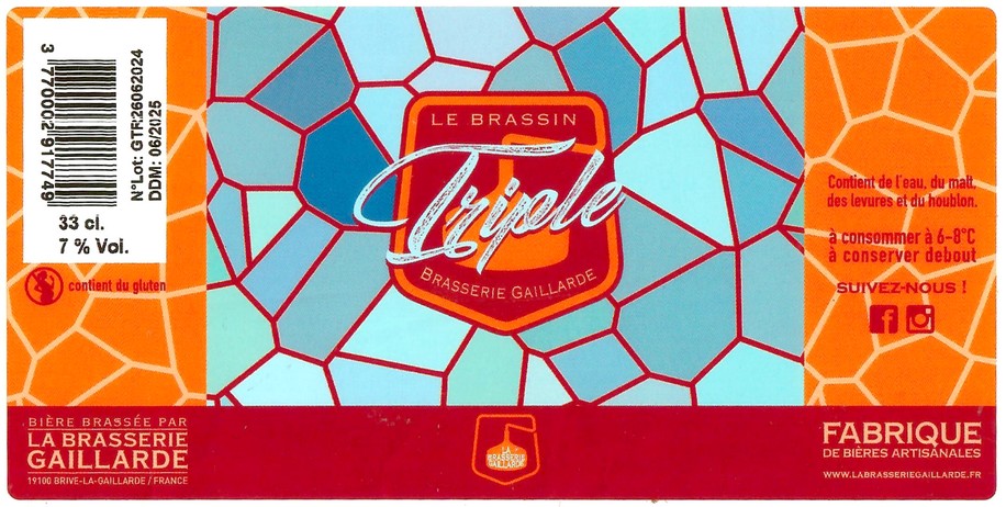 Etiquette BRASSERIE LA BRASSERIE GAILLARDE 71