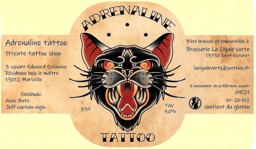 etiquette BRASSERIE LA CIGALE VERTE 01