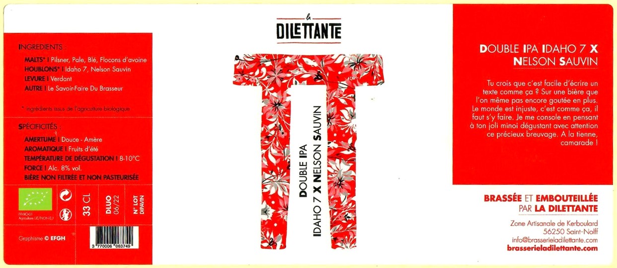 Etiquette BRASSERIE LA DILETTANTE 16