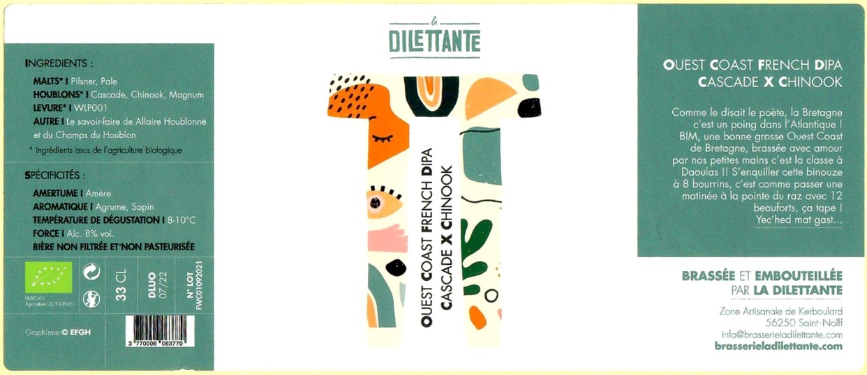 Etiquette BRASSERIE LA DILETTANTE 17