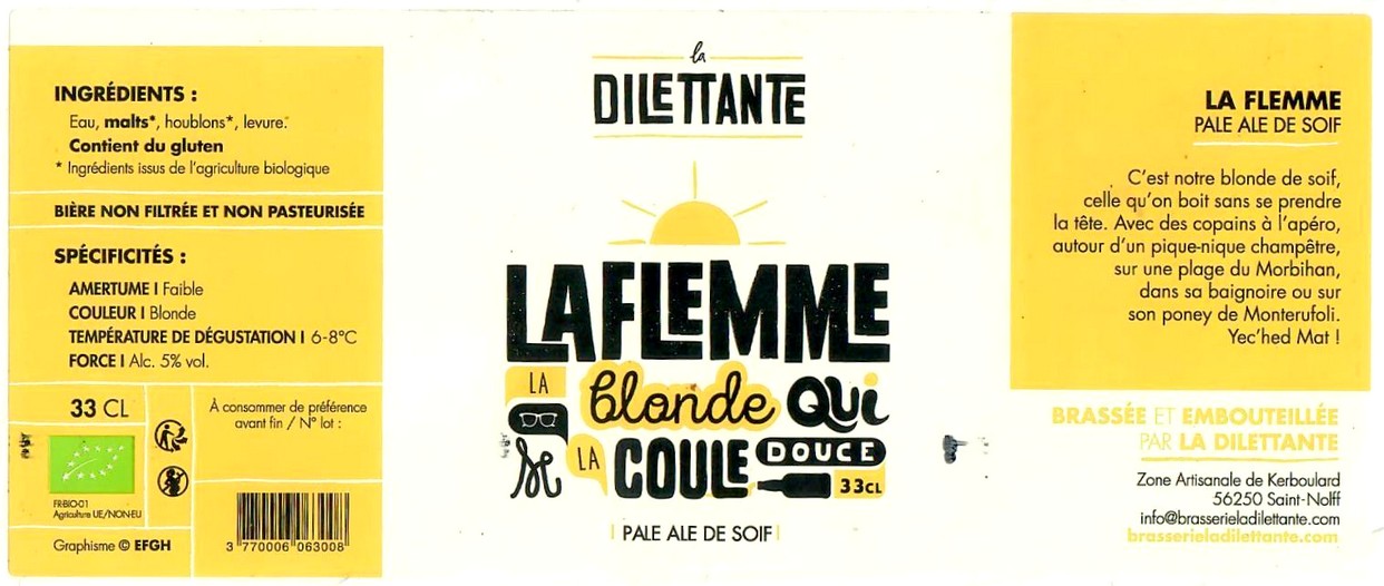 Etiquette BRASSERIE LA DILETTANTE 18