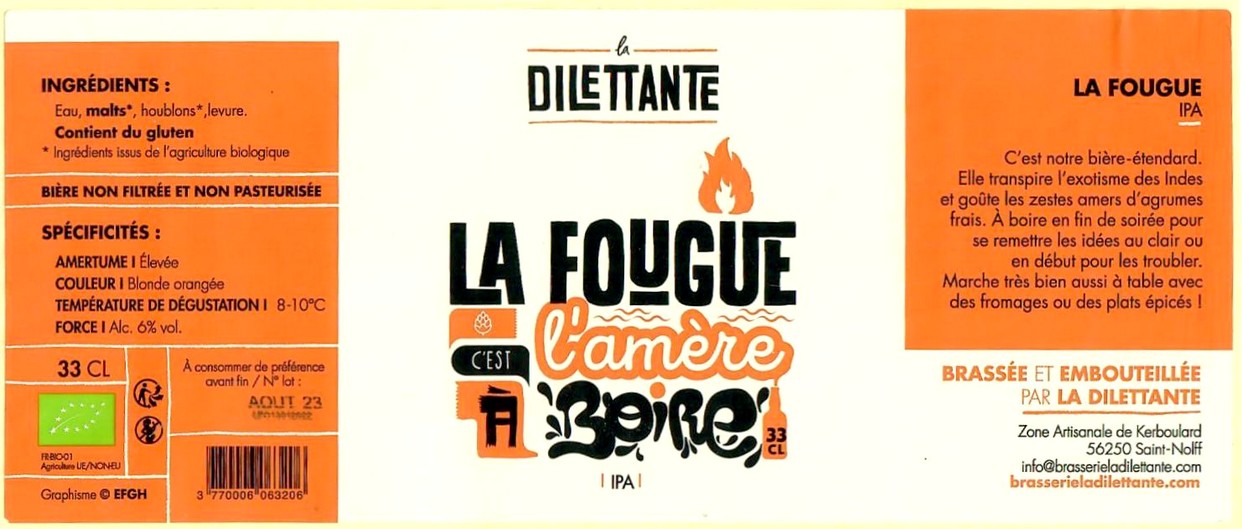 Etiquette BRASSERIE LA DILETTANTE 19