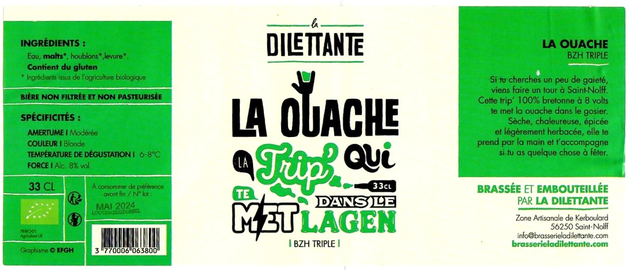 Etiquette BRASSERIE LA DILETTANTE 20
