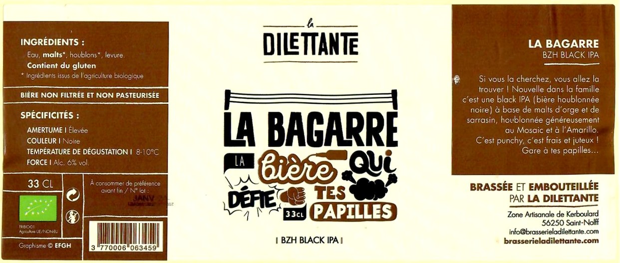 etiquette BRASSERIE LA DILETTANTE 22
