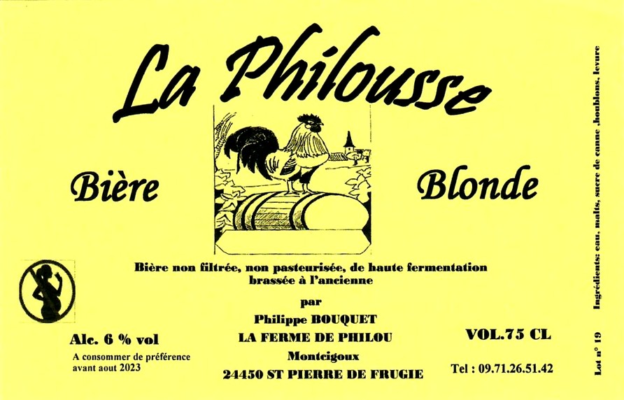 etiquette BRASSERIE FERME DE PHILOU 18