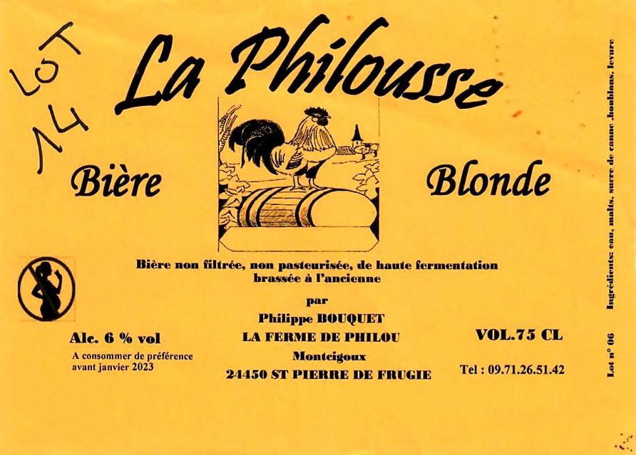 etiquette BRASSERIE FERME DE PHILOU 19