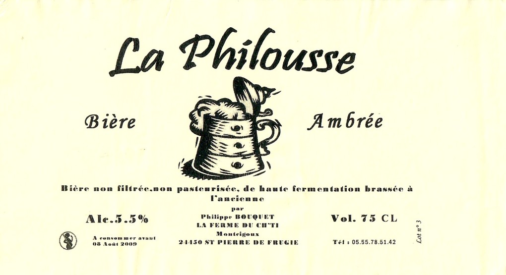 Etiquette BRASSERIE LA FERME DE PHILOU 20