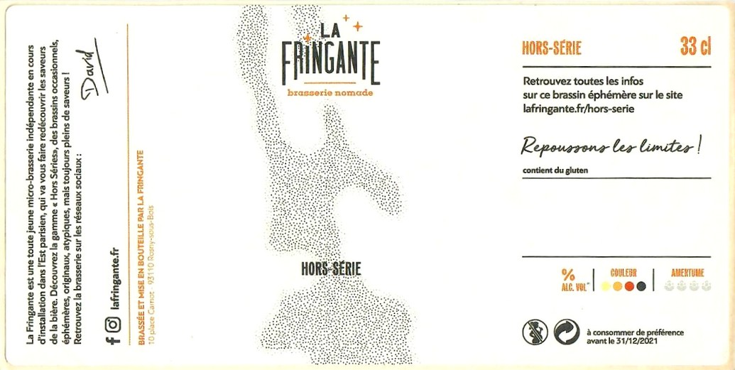 Etiquette BRASSERIE LA FRINGANTE 07