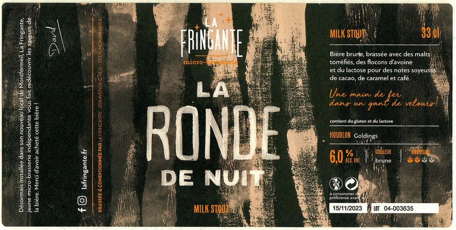 Etiquette BRASSERIE LA FRINGANTE 11