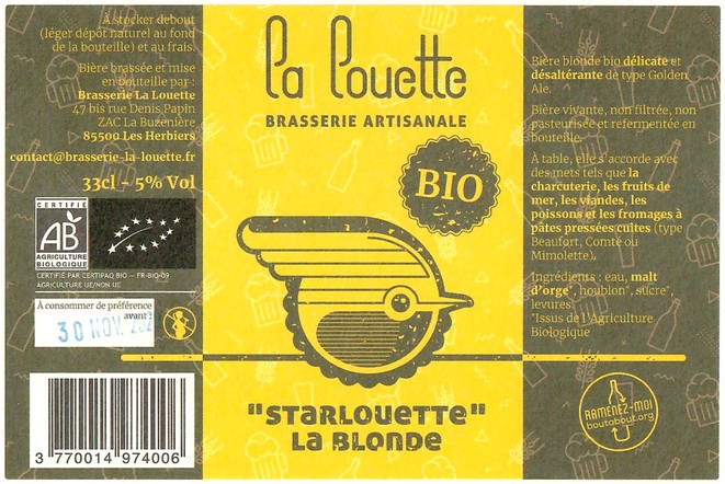 Etiquette BRASSERIE LA LOUETTE 02
