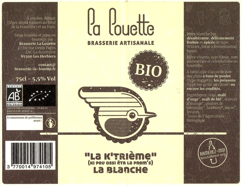 Etiquette BRASSERIE LA LOUETTE 07