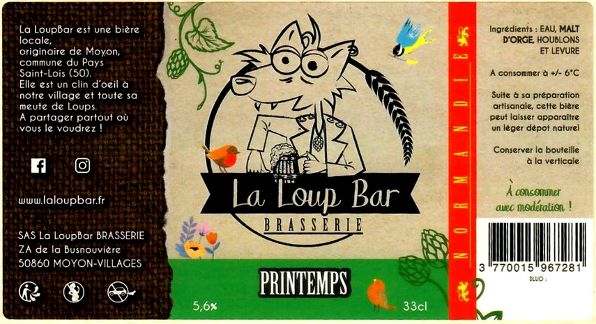 etiquette BRASSERIE LA LOUP BAR 07