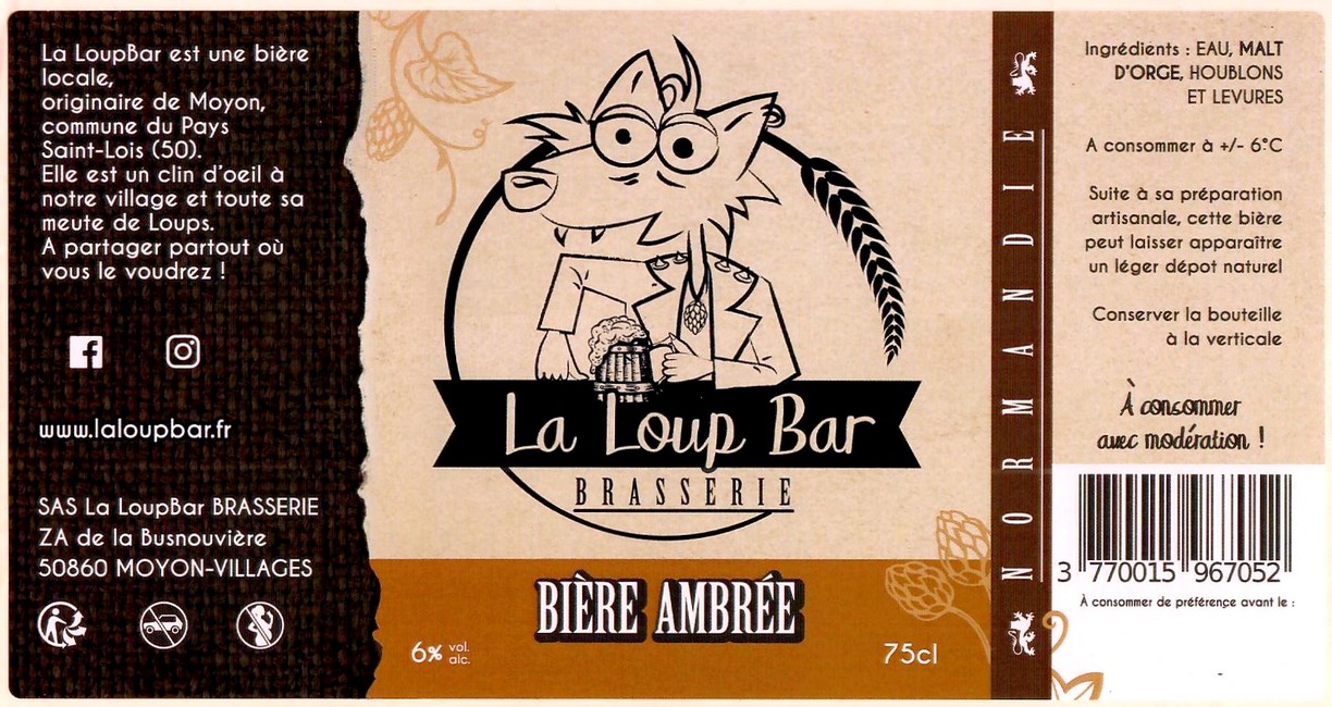 Etiquette BRASSERIE LA LOUP BAR 09