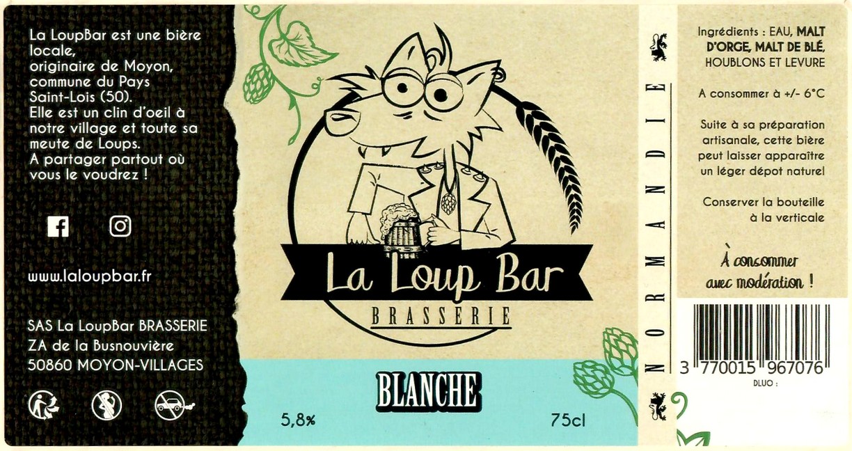 Etiquette BRASSERIE LA LOUP BAR 11