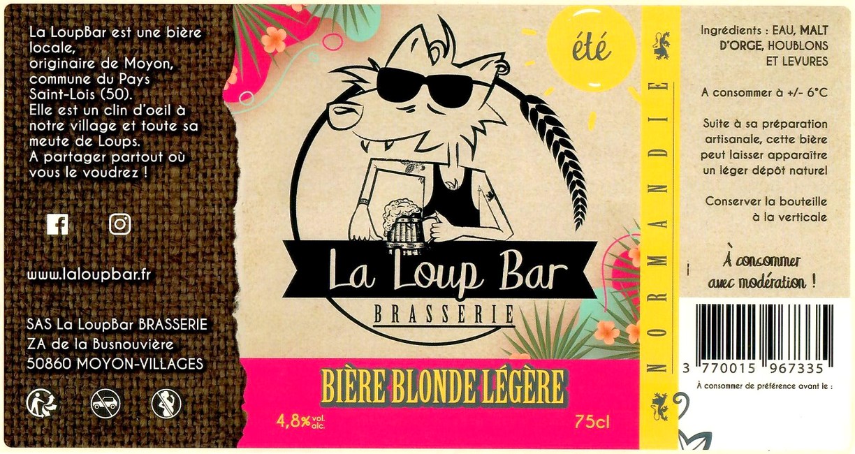 Etiquette BRASSERIE LA LOUP BAR 14