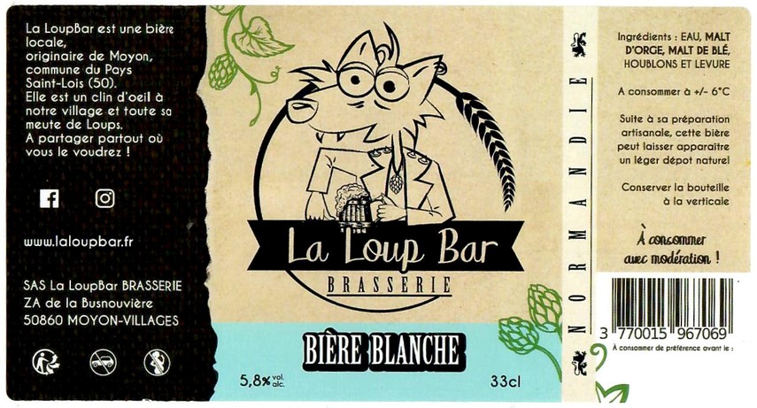 Etiquette BRASSERIE LA LOUP BAR 19