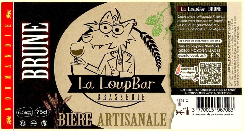 Etiquette BRASSERIE LA LOUP BAR 22