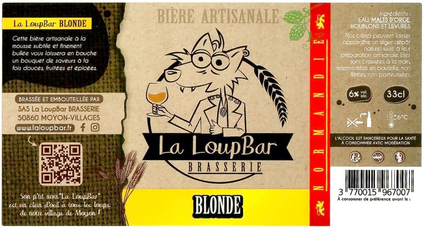 Etiquette BRASSERIE LA LOUP BAR 27