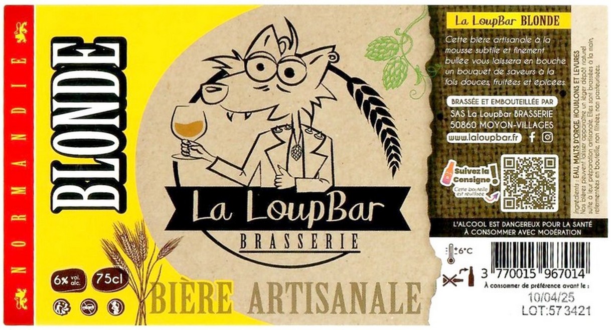 Etiquette BRASSERIE LA LOUP BAR 28