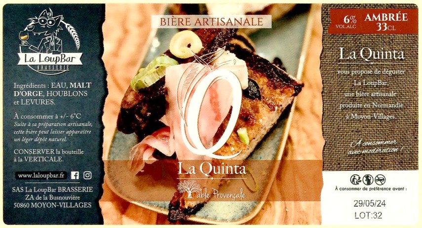 Etiquette BRASSERIE LA LOUP BAR 35