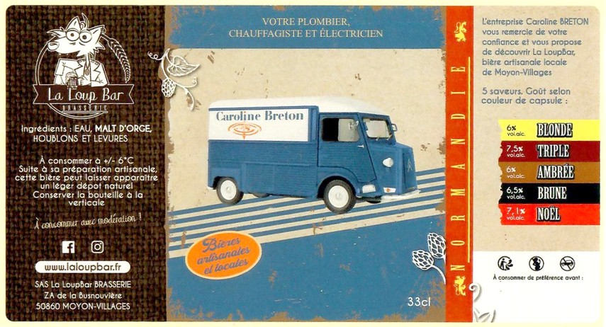 Etiquette BRASSERIE LA LOUP BAR 54