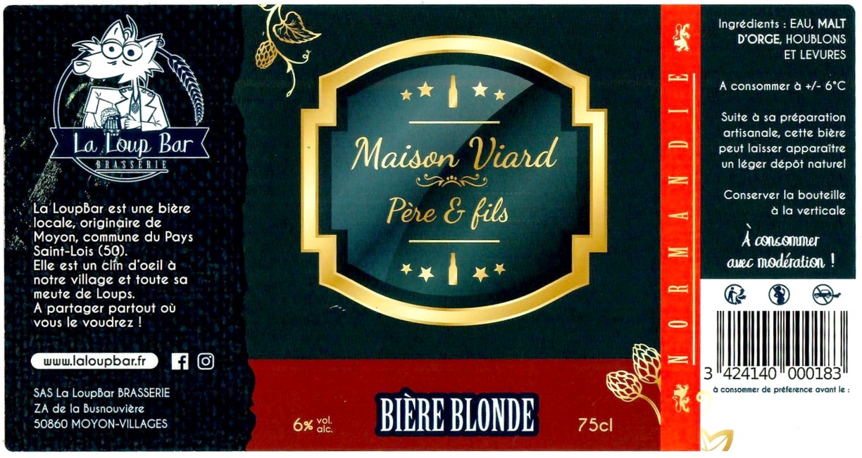 Etiquette BRASSERIE LA LOUP BAR 67