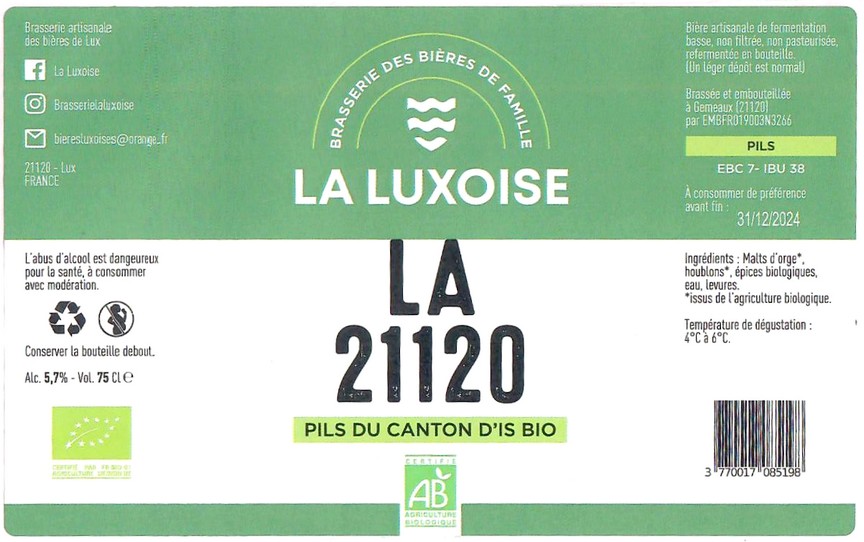 Etiquette BRASSERIE LA LUXOISE 08