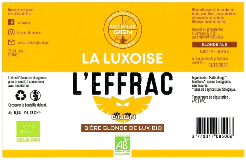 Etiquette BRASSERIE LA LUXOISE 17