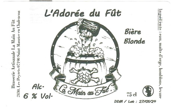 Etiquette BRASSERIE LA MAIN AU FUT 01
