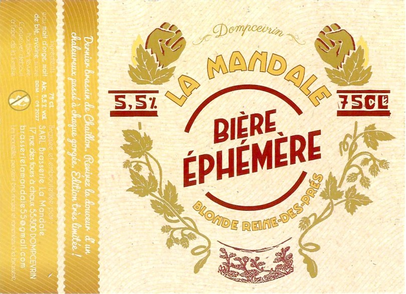 Etiquette BRASSERIE LA MANDALE 33