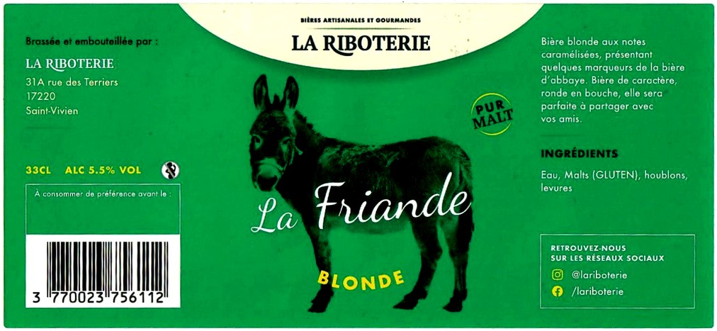 etiquette BRASSERIE LA RIBOTERIE 01