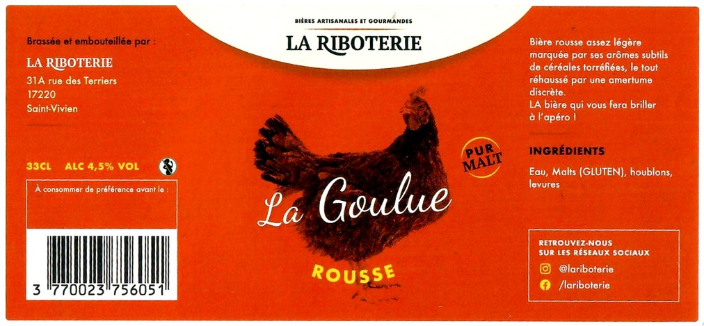 Etiquette BRASSERIE LA RIBOTERIE 03