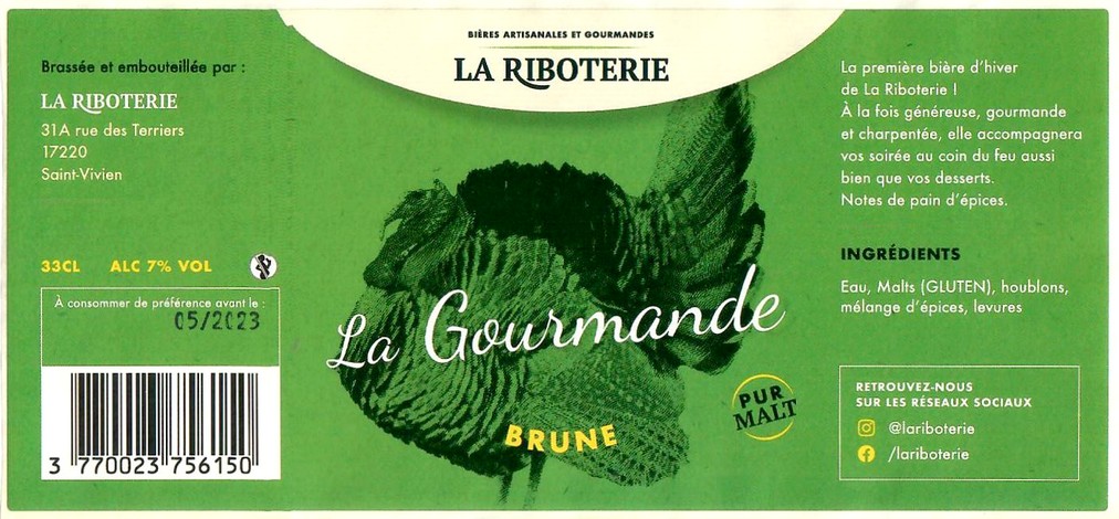 Etiquette BRASSERIE LA RIBOTERIE 06
