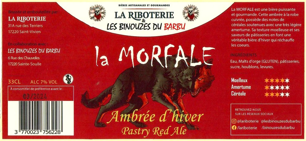 Etiquette BRASSERIE LA RIBOTERIE 07