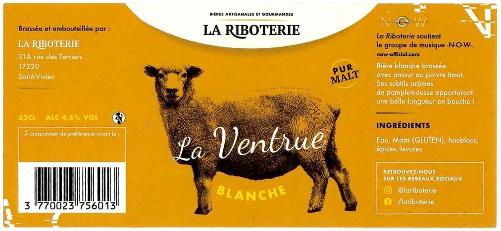 Etiquette BRASSERIE LA RIBOTERIE 09