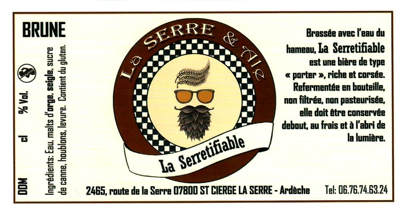etiquette BRASSERIE LA SERRE & ALE 01