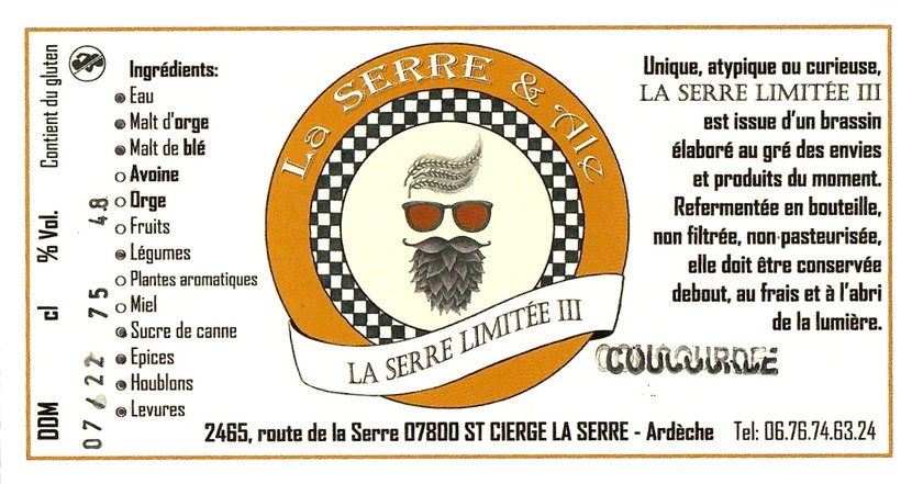 Etiquette BRASSERIE LA SERRE & ALE 15