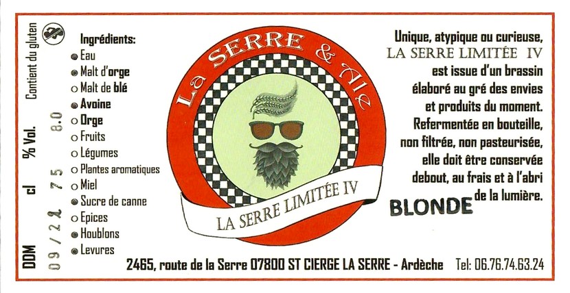Etiquette BRASSERIE LA SERRE & ALE 21